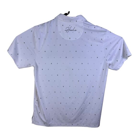 Hoolie Golf Polo Shirt White Size Medium Skulls Made in the USA - Picture 5 of 12